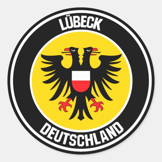 Sticker Rond Emblem rond de Lübeck (Devant)