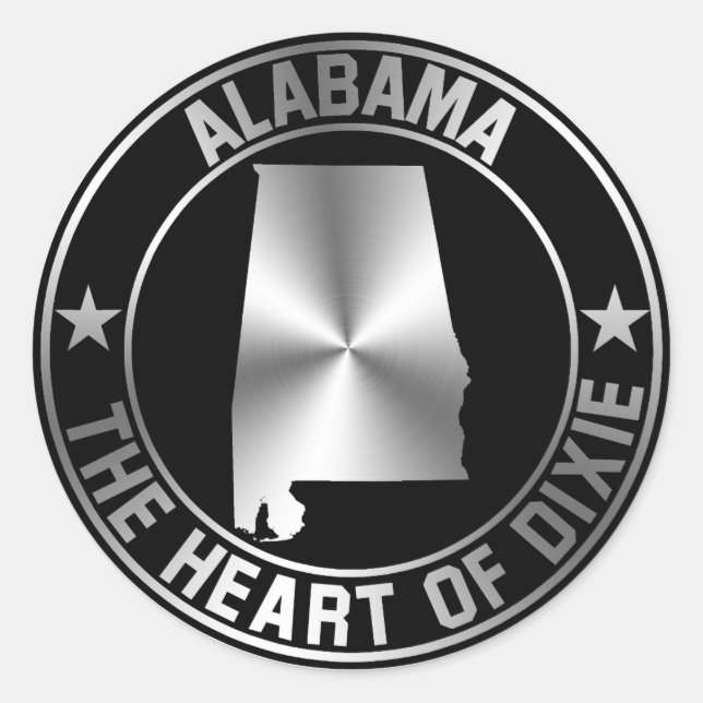 Sticker Rond Emblème Alabama (Devant)