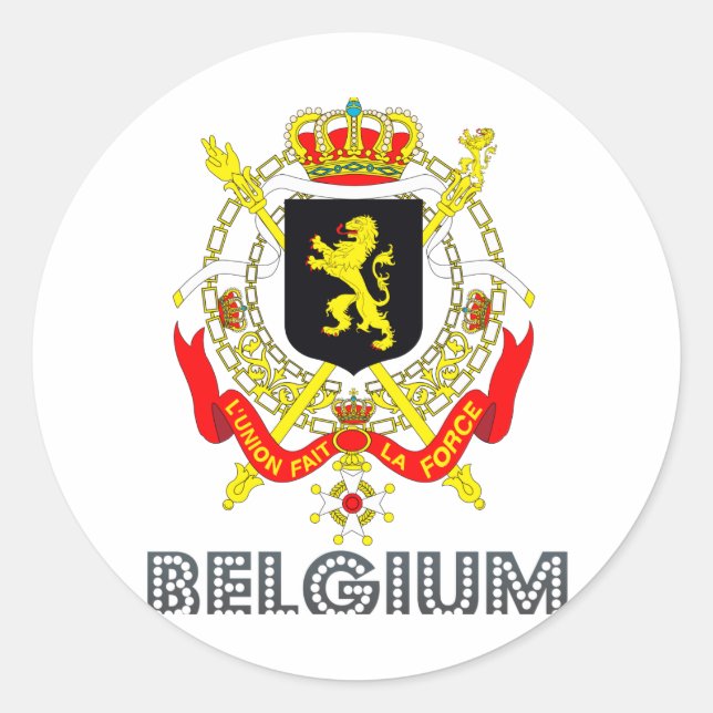 Sticker Rond Emblème belge (Devant)