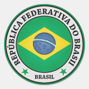 Sticker Rond Emblème Brasil Round