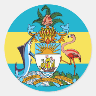 Sticker Rond emblème de bahamas