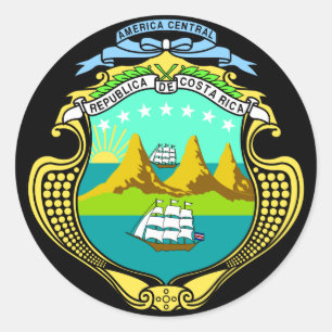 Sticker Rond emblème de costa rica