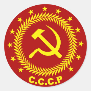 Sticker Rond Emblème de faucille marteau du CCCP