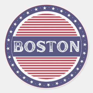 Sticker Rond Emblème de fierté de la ville de Boston – Identité