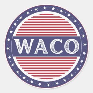 Sticker Rond Emblème de fierté de la ville de Waco – Identité a