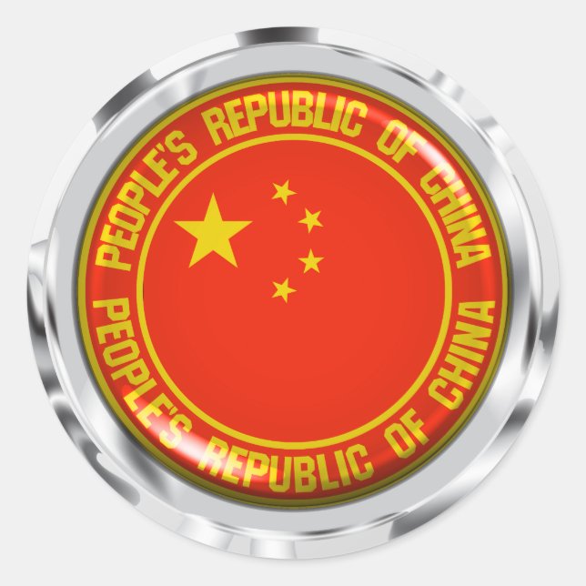Sticker Rond Emblème de la Chine (Devant)