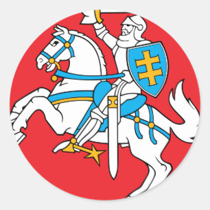 Sticker Rond Emblème de la Lithuanie - manteau des bras -