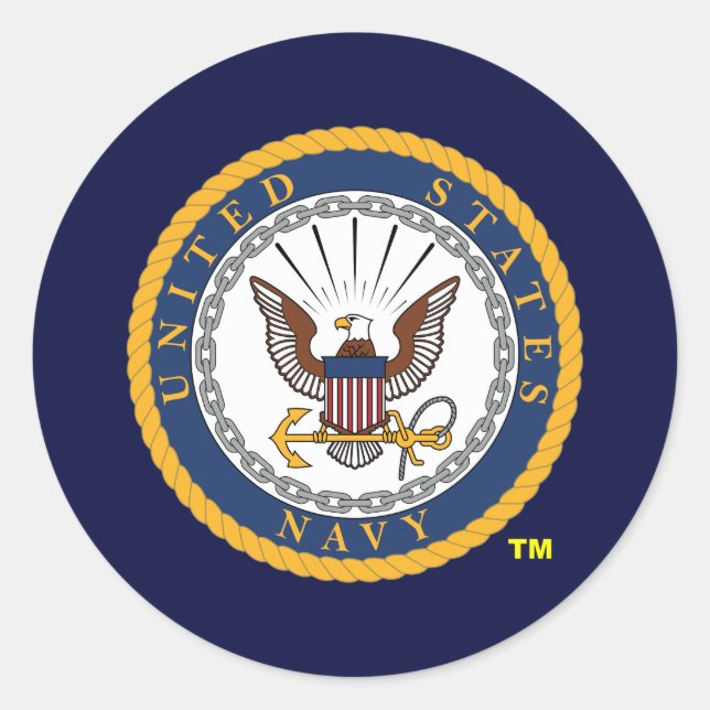 Sticker Rond Emblème de la marine américaine (Devant)