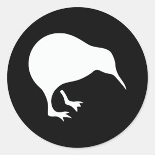 Sticker Rond Emblème de la Nouvelle Zélande de kiwi