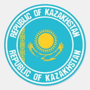 Sticker Rond Emblème de la ronde du Kazakhstan