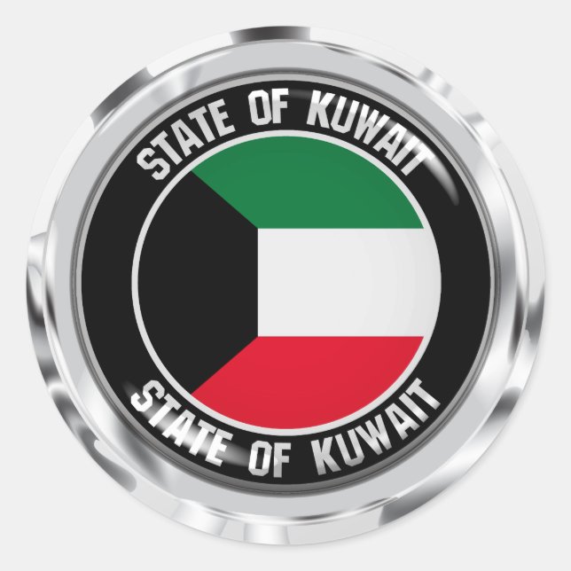Sticker Rond Emblème de la ronde du Koweït (Devant)