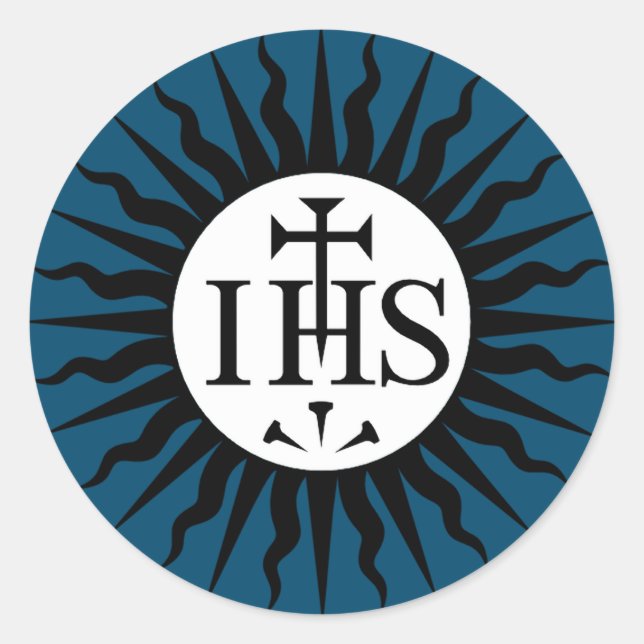 Sticker Rond Emblème de la Société de Jésus (Devant)