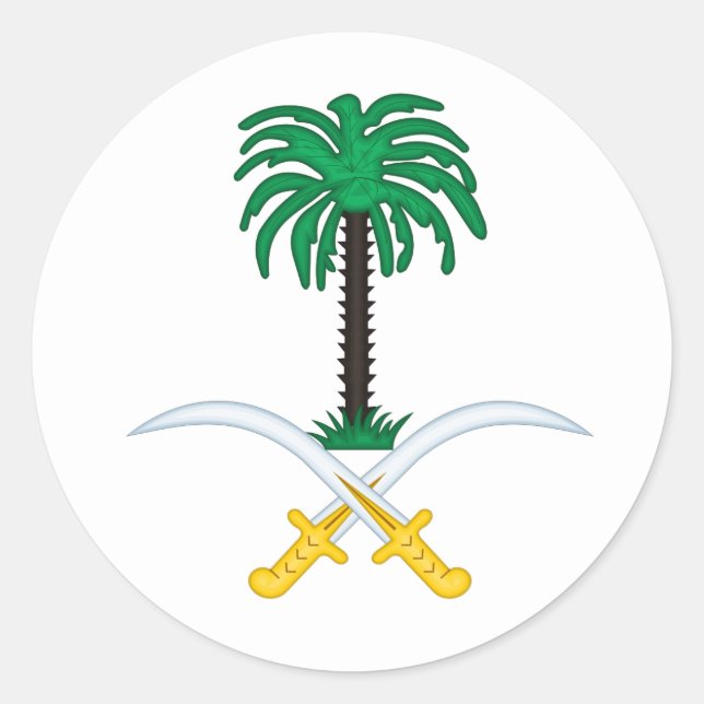 Sticker Rond Emblème de l'Arabie Saoudite (Devant)