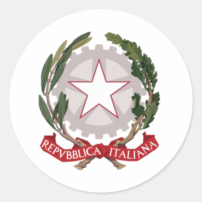 Sticker Rond Emblème de l'Italie (Devant)