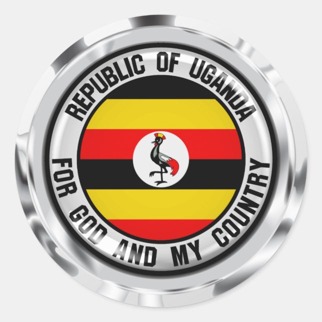 Sticker Rond Emblème de l'Ouganda (Devant)