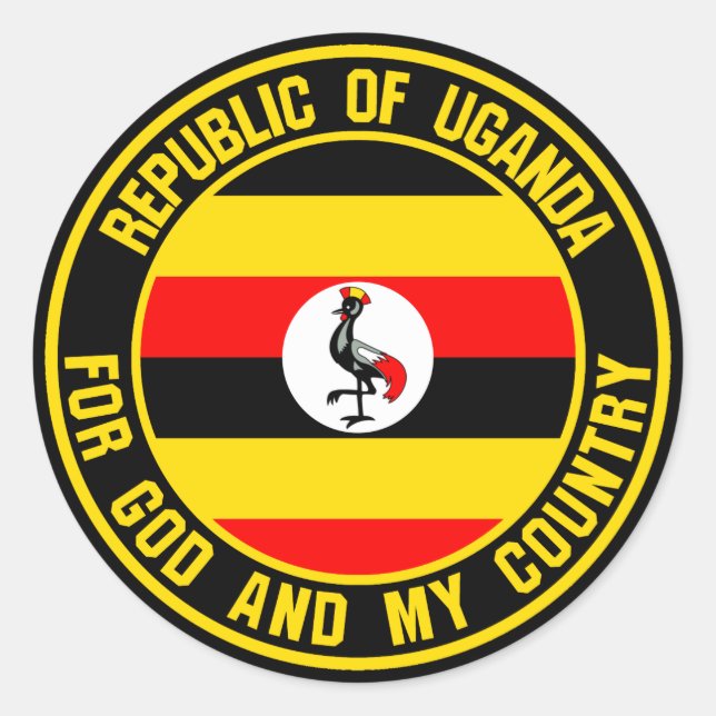Sticker Rond Emblème de l'Ouganda (Devant)
