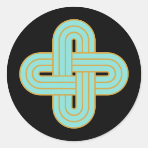 Sticker Rond Emblème de noeud de Salomon celtique traditionnel