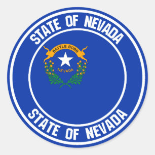 Sticker Rond Emblème de ronde du Nevada