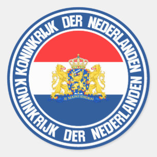 Sticker Rond Emblème de ronde Pays-Bas