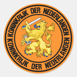 Sticker Rond Emblème de ronde Pays-Bas