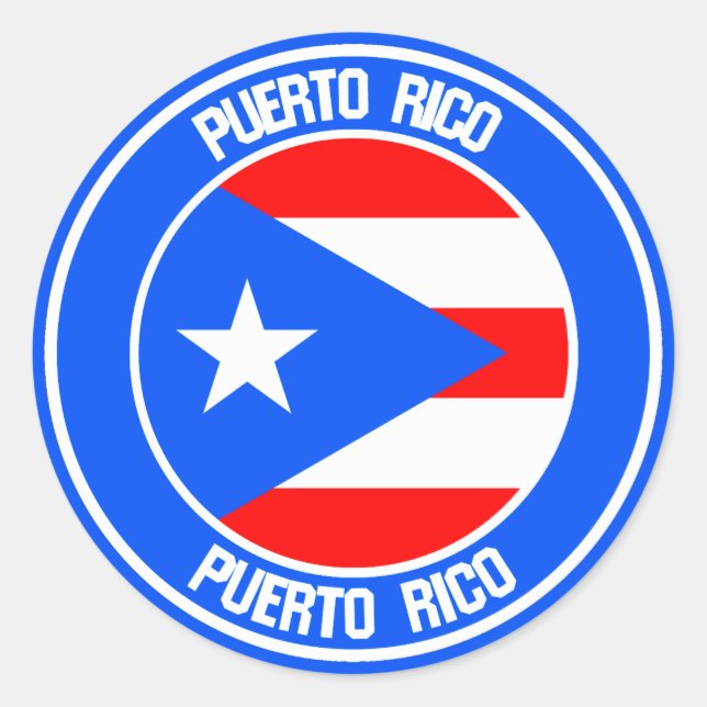 Sticker Rond Emblème de ronde Porto Rico (Devant)