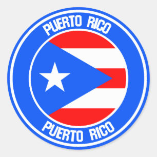 Sticker Rond Emblème de ronde Porto Rico