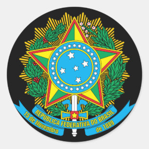 Sticker Rond emblème du brésil