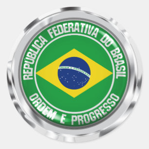 Sticker Rond Emblème du Brésil