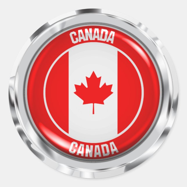 Sticker Rond Emblème du Canada (Devant)