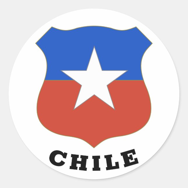 Sticker Rond Emblème du Chili (Devant)