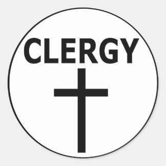 Sticker Rond Emblème du clergé pour les pasteurs, les révérends