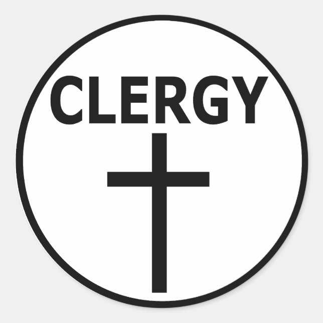 Sticker Rond Emblème du clergé pour les pasteurs, les révérends (Devant)