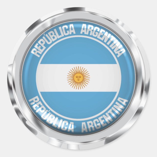 Sticker Rond Emblème du cycle de l'Argentine (Devant)