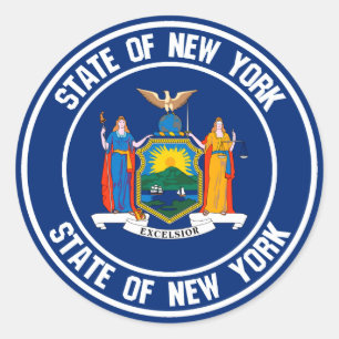 Sticker Rond Emblème du cycle de New York