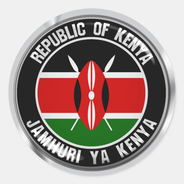 Sticker Rond Emblème du cycle du Kenya (Devant)