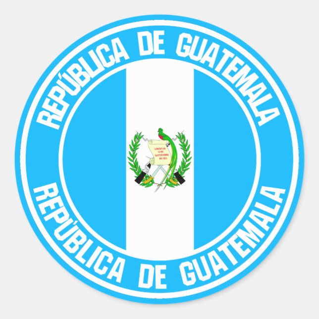 Sticker Rond Emblème du Guatemala (Devant)