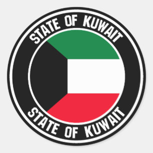Sticker Rond Emblème du Koweït Round