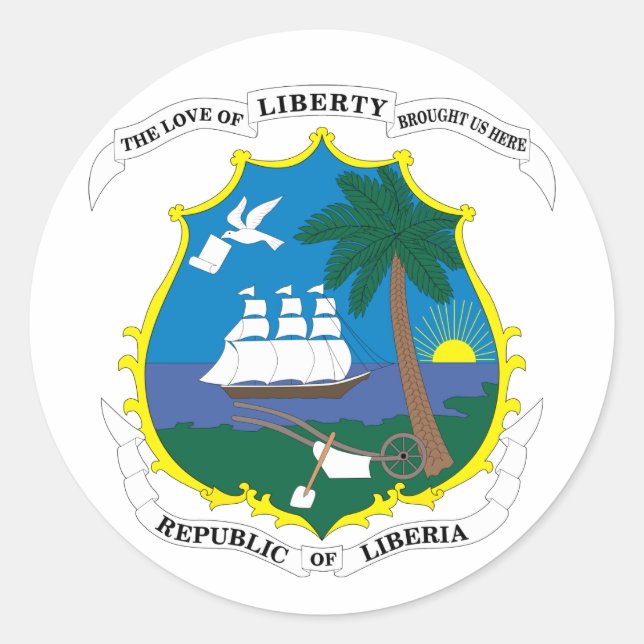 Sticker Rond emblème du liberia (Devant)
