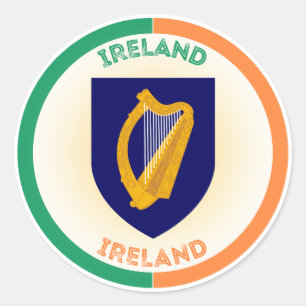 Sticker Rond Emblème du patrimoine de la République d'Irlande