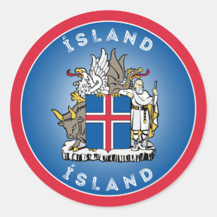Sticker Rond Emblème du patrimoine islandais