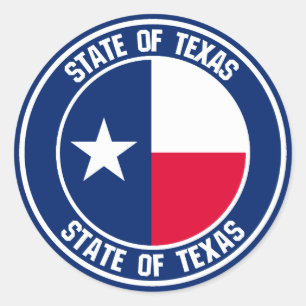 Sticker Rond Emblème du Texas Round
