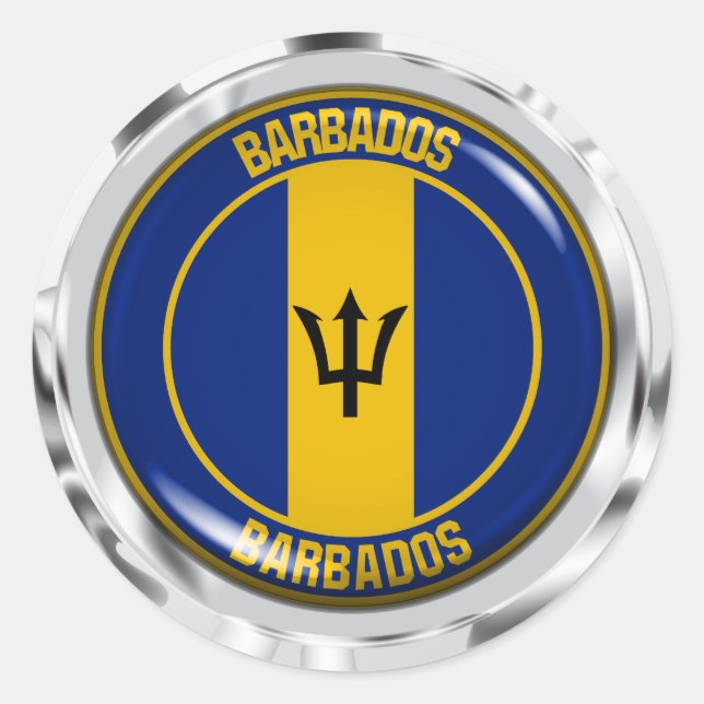 Sticker Rond Emblème du tour de la Barbade (Devant)