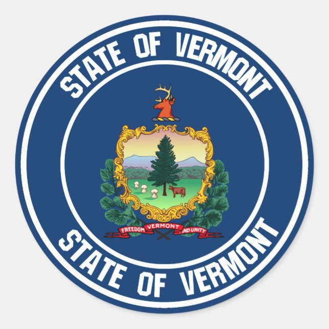 Sticker Rond Emblème du Vermont (Devant)