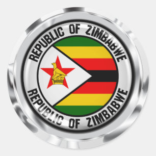 Sticker Rond Emblème du Zimbabwe Round
