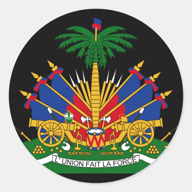 Sticker Rond emblème haïti (Devant)