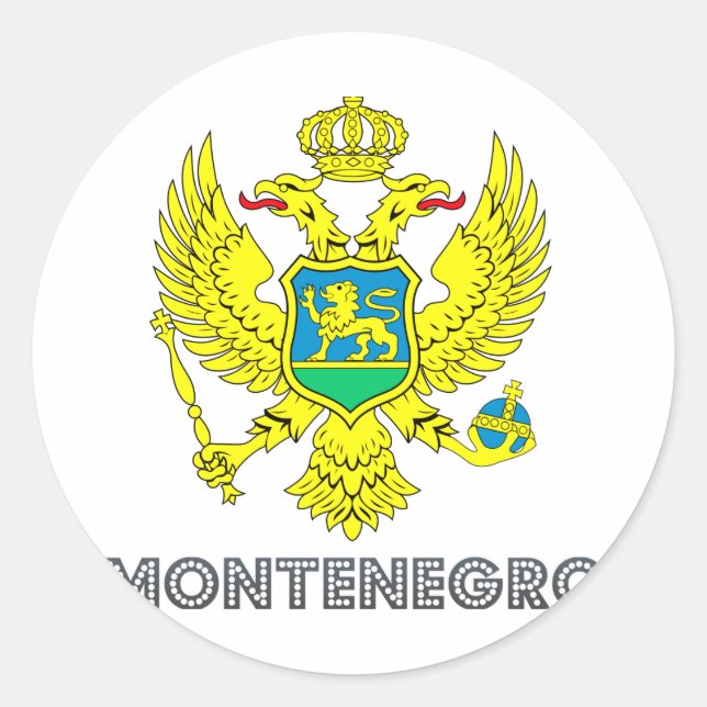 Sticker Rond Emblème monténégrin (Devant)