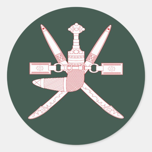Sticker Rond Emblème national d'Oman (Devant)