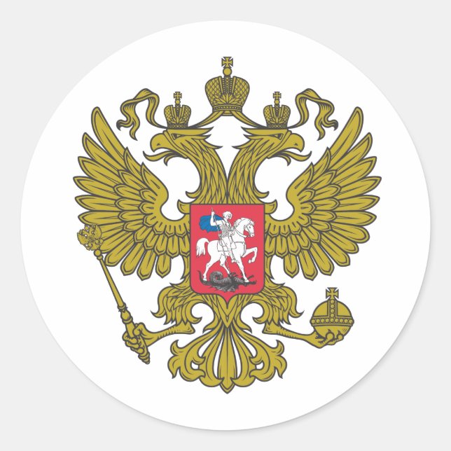 Sticker Rond emblème national russe (Devant)