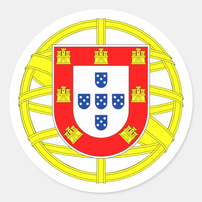 Sticker Rond Emblème portugais (Devant)