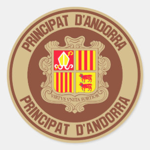 Sticker Rond Emblème rond Andorre